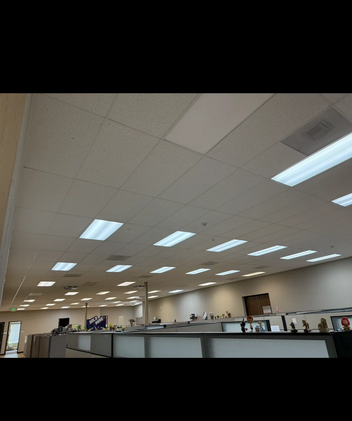 Finished LED lighting retrofit in commercial office space