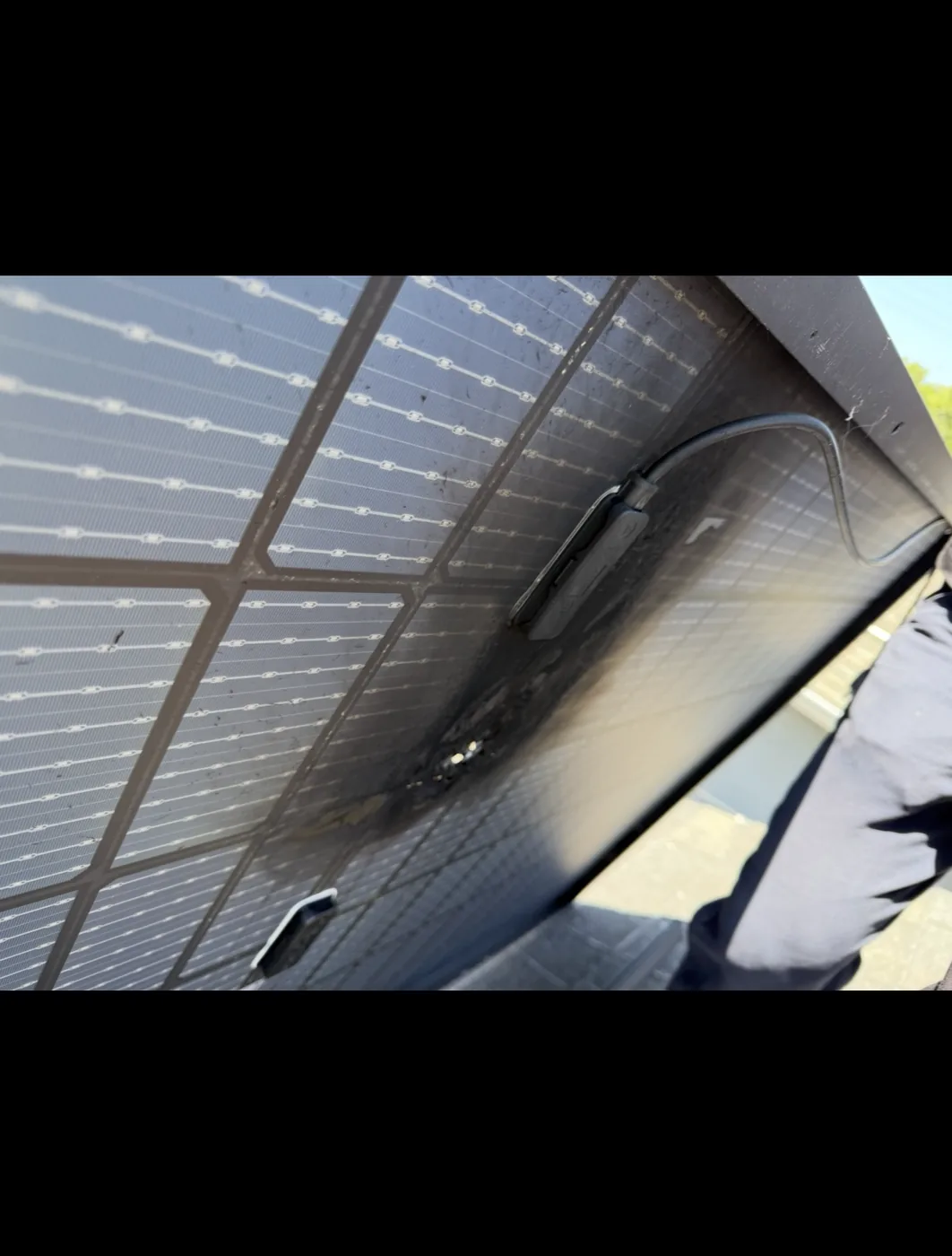 Solar roof equipment inspected during troubleshooting