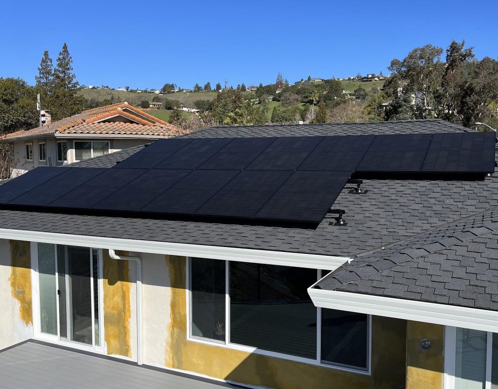 BNV Electric Inc technician performing solar installation in Santa Clara, CA