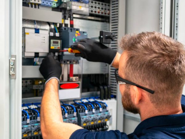 BNV Electric Inc electrician repairing electrical panel in San Jose
